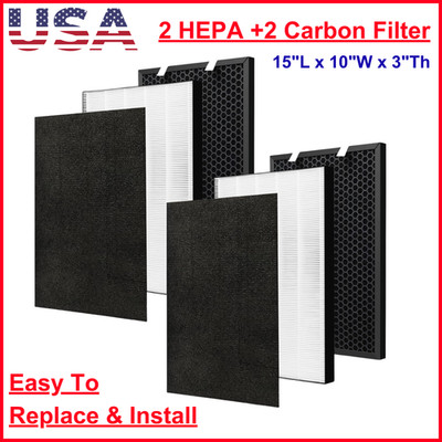 2 Sets HEPA Carbon Filters Compatible with Bissell Air320 Air220 2768A 2609A