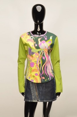 Vintage Cosmos Jeans Y2K Fantasy Fairy Bird Print Psychedelic Top XL