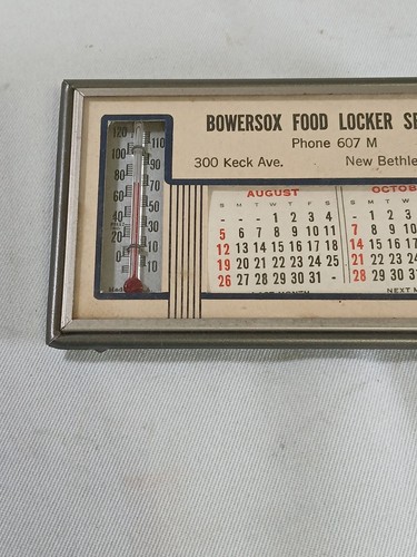 BOWERSOX FOOD LOCKER SERVICE, NEW BETHLEHEM PA, VINTAGE CALLENDER, METAL FRAME - Picture 2 of 10