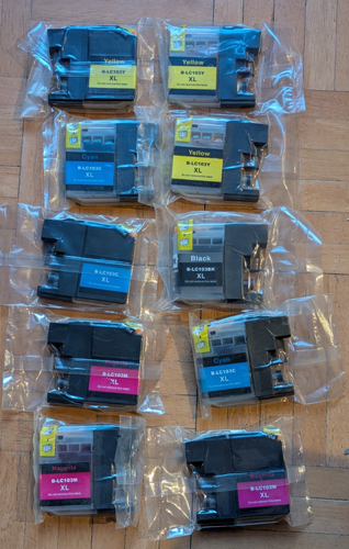 Ink Cartridges for Brother LC103 XL Printer - Black, Yellow, Magenta, Cyan