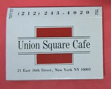 UNION SQUARE CAFE ADVERTISING MATCHBOX SLIP COVER-NEW YORK NY