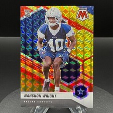 2021 Mosaic Football - Nahshon Wright Rookie RC #/80 - #349 RED/YELLOW MOSAIC