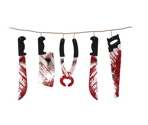 Fiesta Halloween Decoración Colgante Sangriento Tortura Armas Guirnalda 1.8m / - Imagen 3 de 5