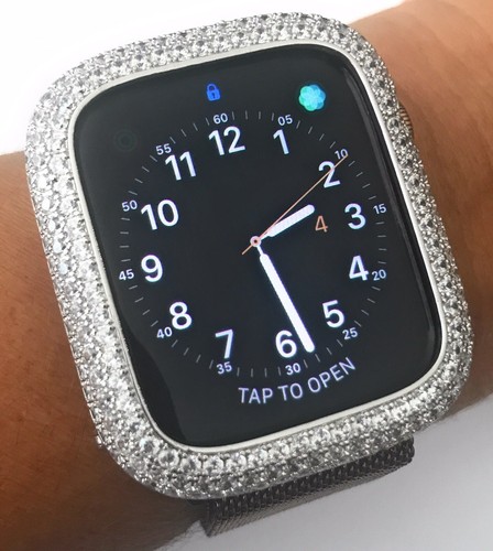 Bling Apple Watch Series 4/5/6 / Se Lunetta Viso Custodia Zirconia Argento  40mm | eBay