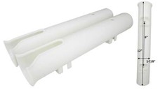 2 Pezzi Porta Canne da Pesca in Plastica Stabilizzata UV Bianco Barca Marina Un Tubo 12"