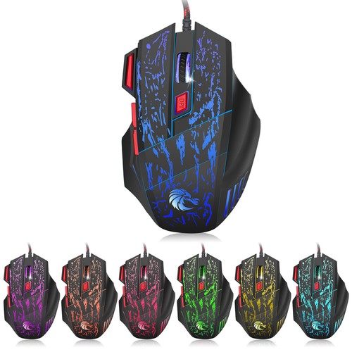 HXSJ running water crack colorful luminous game gaming mouse - Picture 5 of 6