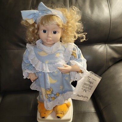 Vtg Telco Winnie the Pooh Animated Motion Doll Girl Rare With Power Cord WORKS 