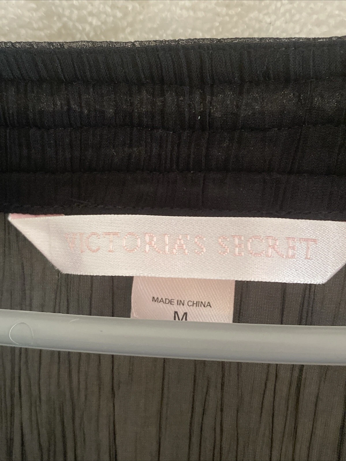 UNDERCOVER Abito lungo copricostume Victoria's Secret M nero bronzo trasparente paillettes spiaggia caftano