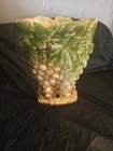 Vintage McCoy Vase Brown Yellow Grape Clusters Planter 1951 - Excellent