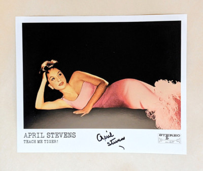 APRIL STEVENS SIGNED 8x10 PHOTO teach me tiger NINO TEMPO coa