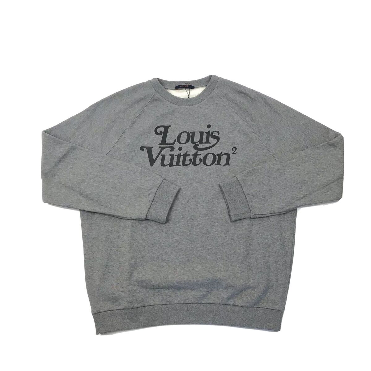LOUIS VUITTON 2 x NIGO GREY PRINT CREW-NECK SWEATSHIRT LOUIS VUITTON 2 x NIGO GREY PRINT CREW-NECK SWEATSHIRT