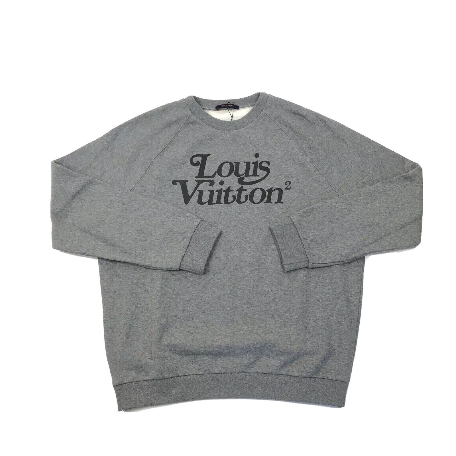 LOUIS VUITTON 2 x NIGO GREY PRINT CREW-NECK SWEATSHIRT 1A7X6W SIZE: XL