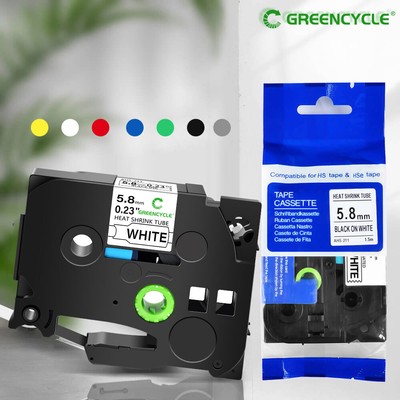 Compatible Brother HSe-211 Heat Shrink Tubing Label Tape 5.8mm for PT-E300 E500