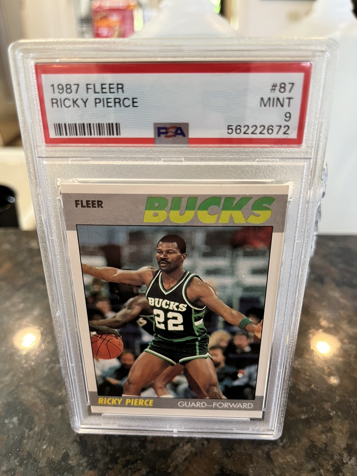 1987 Fleer Basketball #87 Ricky Pierce Mint PSA 9 card