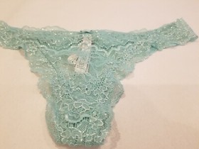 Victoria Secret DREAM ANGELS Lace Thong Panty New With Tags Sea Glass Green