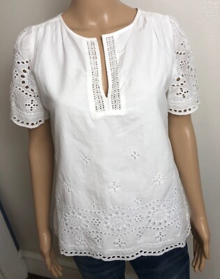 eyelet peasant blouse