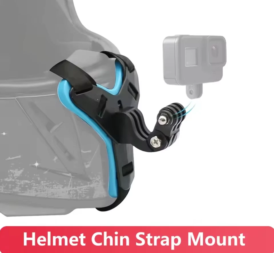 ✅ SUPPORTO MENTO ATTACCO GOPRO HERO ATTACCO CASCO MOTO BICI ACTION CAM✅ - Immagine 2 di 4