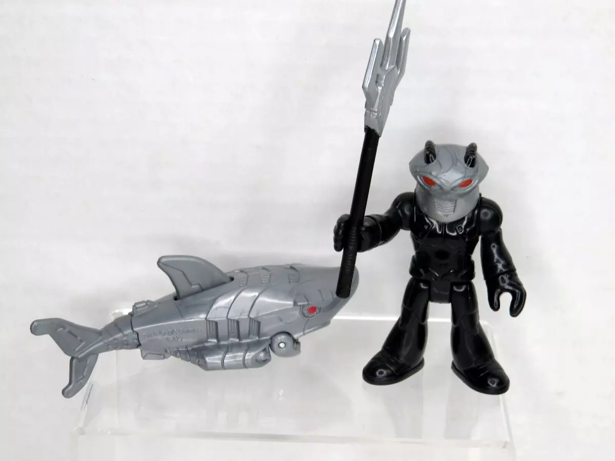 Imaginext DC Super Friends Figure Aquaman Black Manta w Trident and Shark