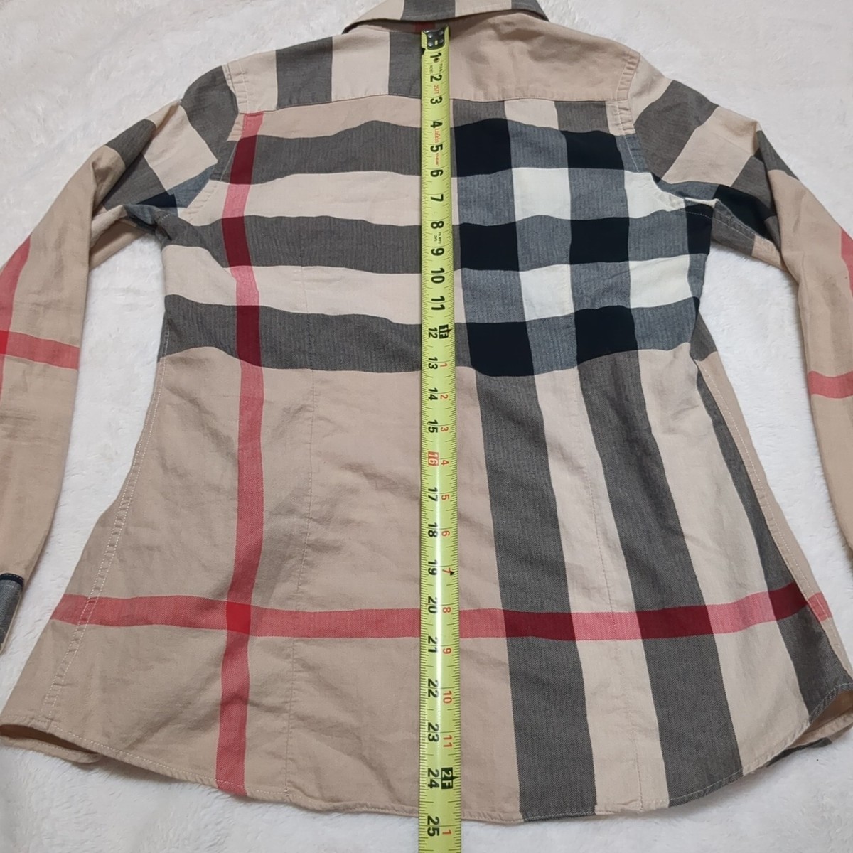 バーバリー BRIT シャツ Burberry Brit Shirt Check Trim Women's Sz S Long Sleeve