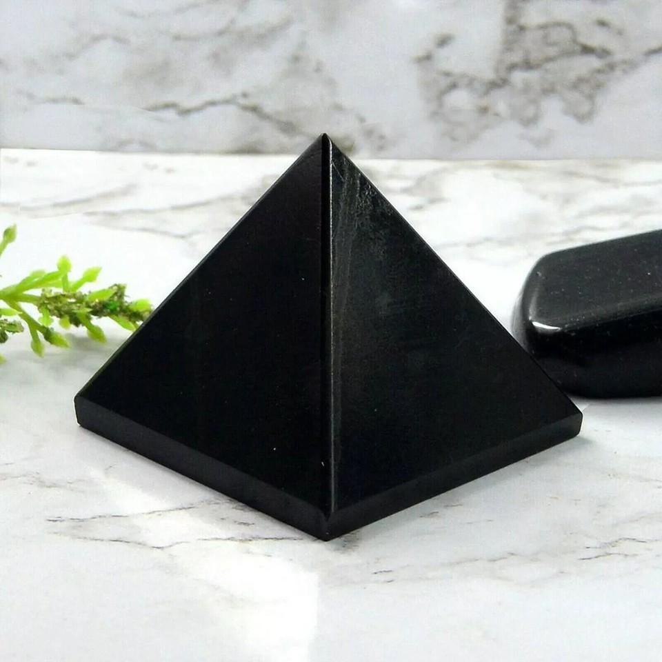 Indian craft Natural Crystal Stone Tourmaline Pyramid Standard Black eBay