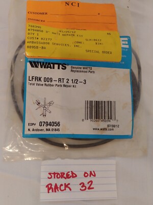 WATER TECHNOLOGIES 0794056 LFRK 009-RT 2 1/2-3 Rubber Parts Repair Kit