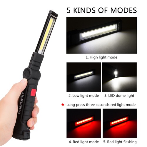 1-10pc COB LED Work Light USB Rechargeable Inspection Hand Torch Flashlight - Picture 4 of 31