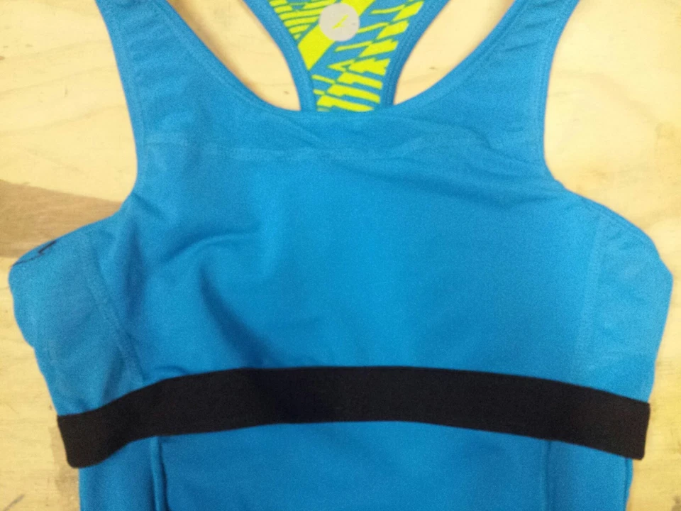 Camisa ZOOT Mujer L Performance Tri Top Espalda Corredora Azul Verde TRIBAL Singlet Run Foto 4 de 4