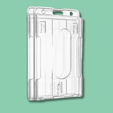 2 Pack Hard Plastic Badge Holders Heavy Duty Clear ID Credit Card Protector