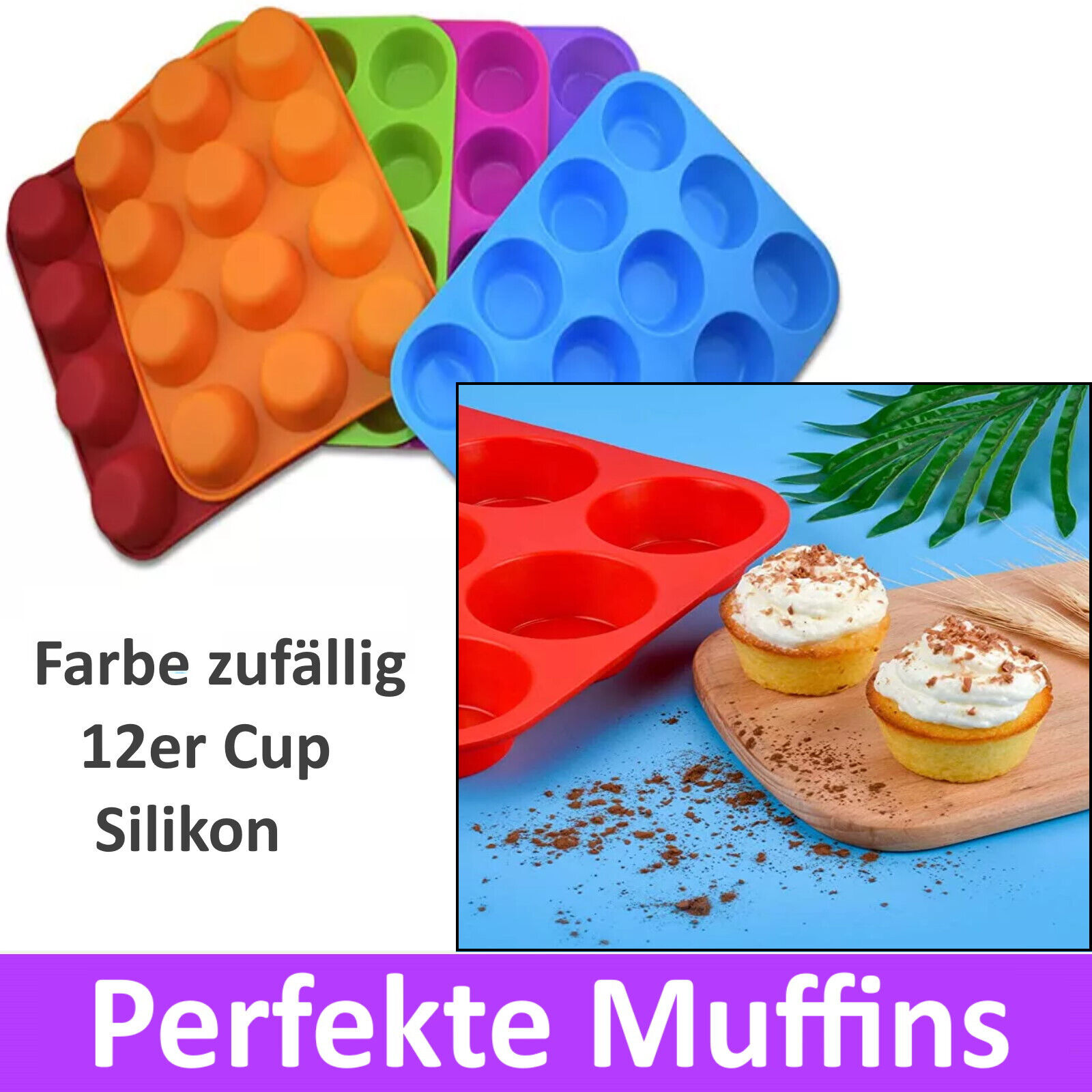 Muffin Form Silikon Muffinform Backformen Cupcake Muffinblech 12er Cup cupcake