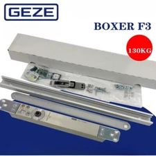 Geze boxer F3 door closer with rail, silver, EN 3, for 130 kg
