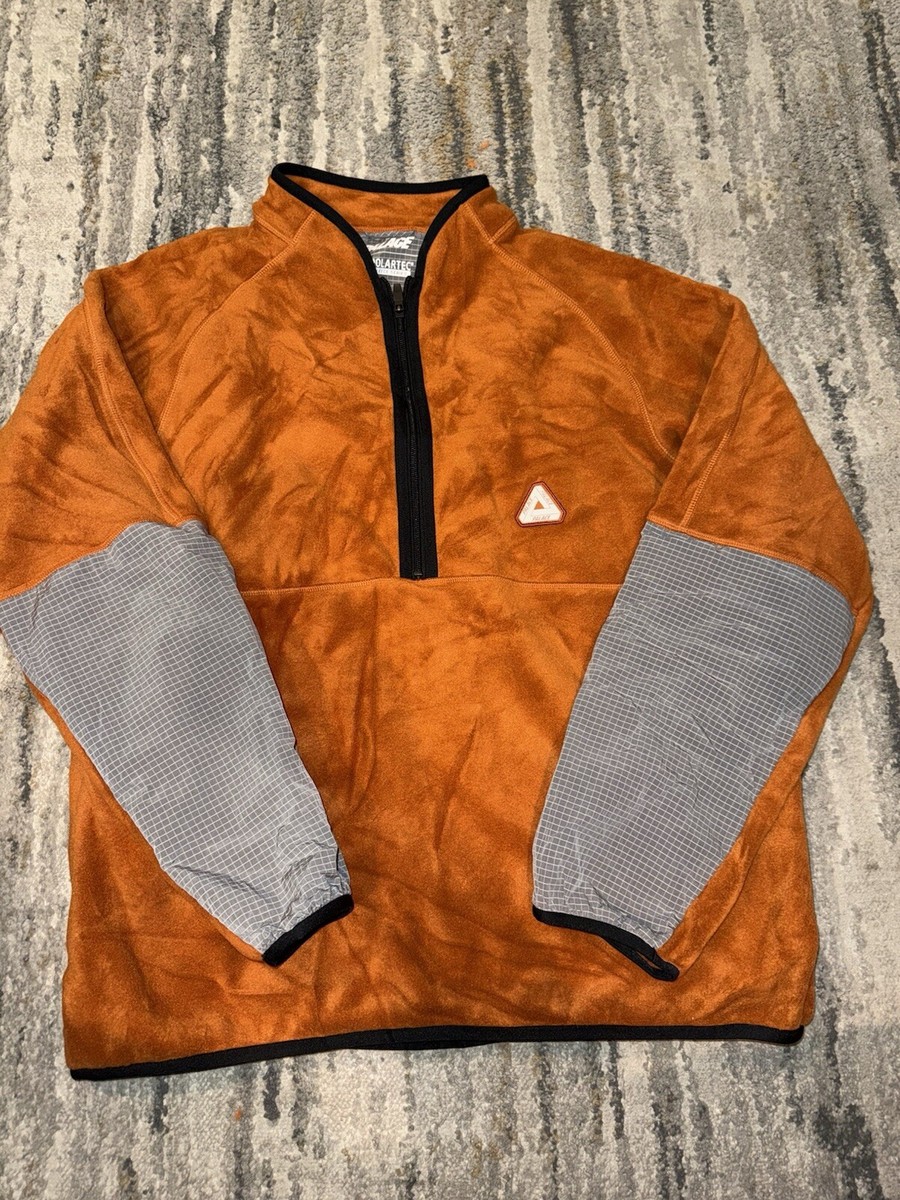 Palace Polartec 1/4 Zip Jacket Orange Size Large L Palace Polartec 1/4 Zip Jacket Orange Size Large L