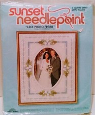 Vintage 1981 Sunset Needlepoint Lace Photo Frame For 8x10" Photo Unopened Craft