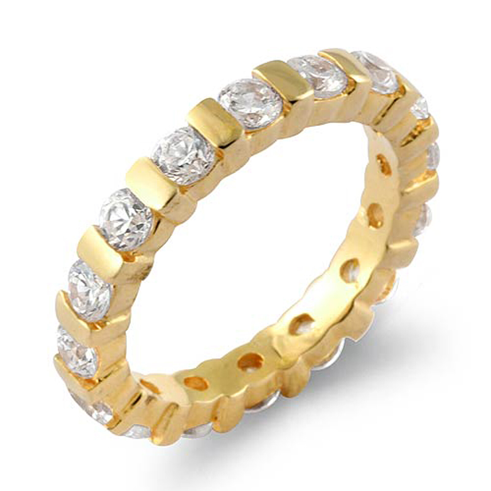 1.75 Ct Round Diamond Bar Set Eternity Wedding Bridal Band Ring 14k Gold Yellow
