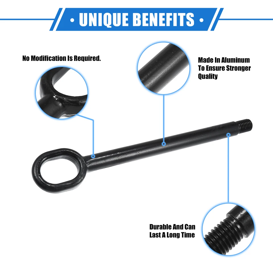 Pieza de 1 gancho de remolque apto para Volkswagen Metal Black Parachoques delantero trasero Remolque Cómo Foto 3 de 4