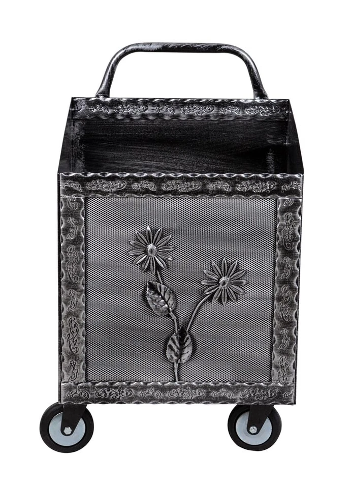 PORTALEGNA PICCOLO CON RUOTE COLOR ARGENTO - Immagine 2 di 4