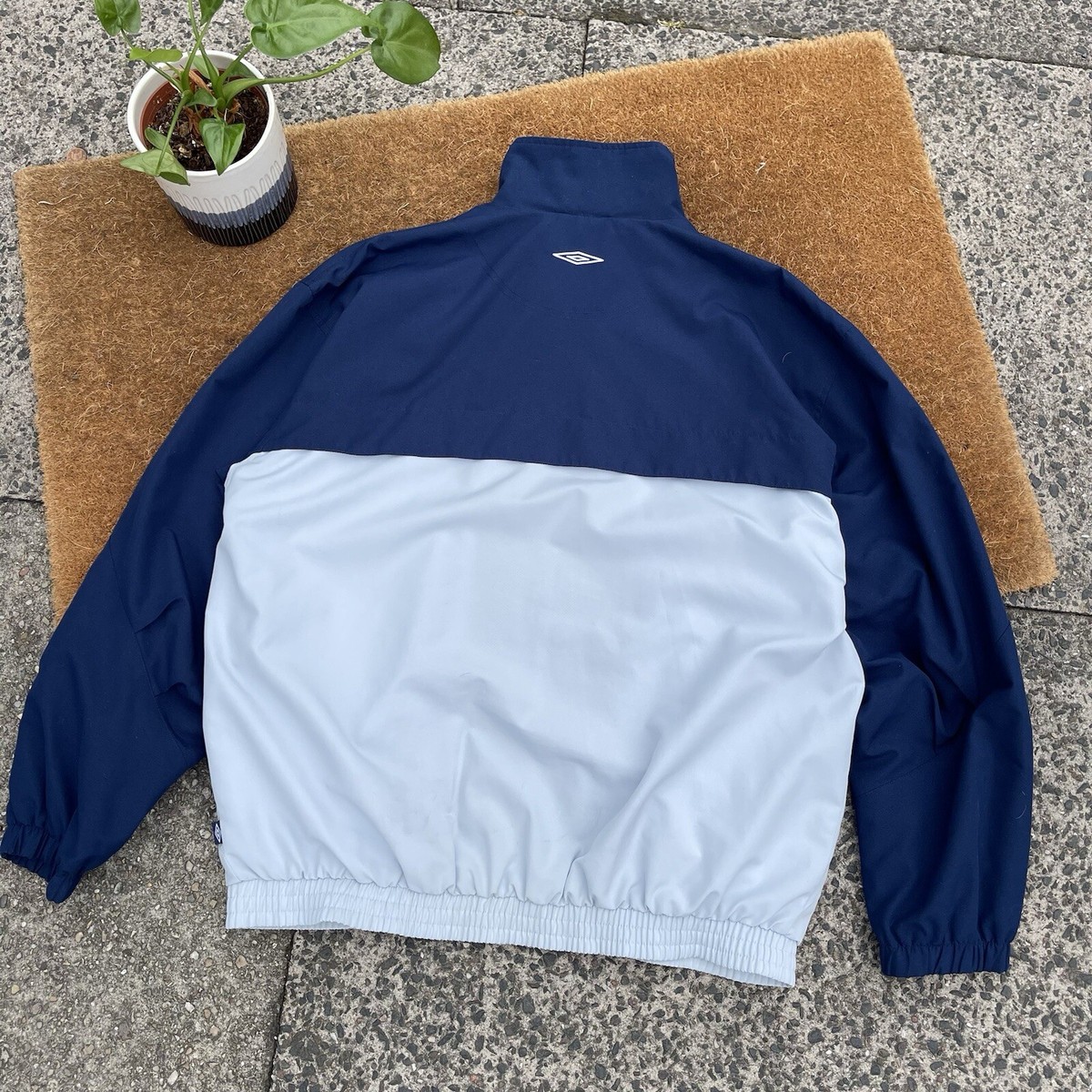 2000s Vintage UMBRO Track Jacket Large Navy Blue Lightweight 