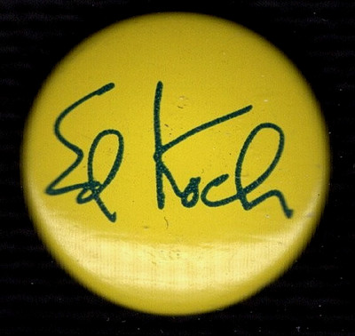ED KOCH for Mayor of New York City. 1977-1989 Democratic Party Campaign Button