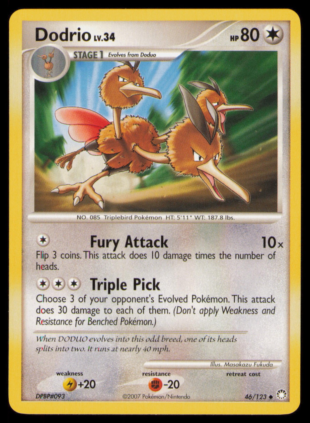 Dodrio 46/123 Uncommon Mysterious Treasures Pokemon Near Mint