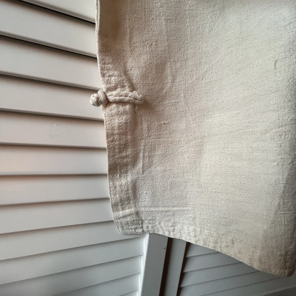 Damas Estilo Chino XL Beige Camisa Raglán Suelta Blusa Bata Retro Rana Botones Foto 4 de 4