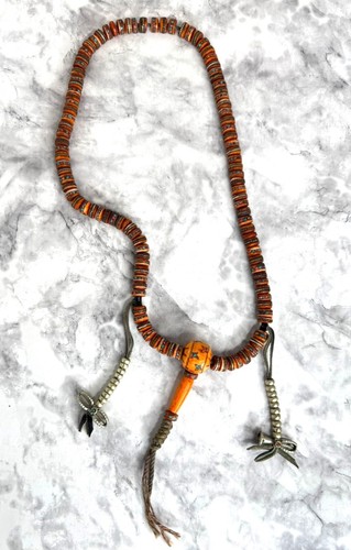 Vintage Beaded Kapala Necklace Mala Tibetan Rosary Prayer Beads