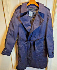 US Military All Weather Trench Coat Navy With Liner Belted Raincoat Original Is