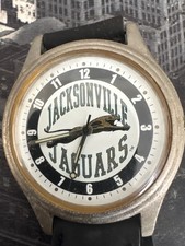 Fossil Jacksonville Jaguars Wristwatch Analog Black Leather 1994 Used