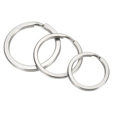 Titanium O-Ring Keychain 0.98"/1.18"/1.38", 3 Pcs Metal Split Rings, Silver