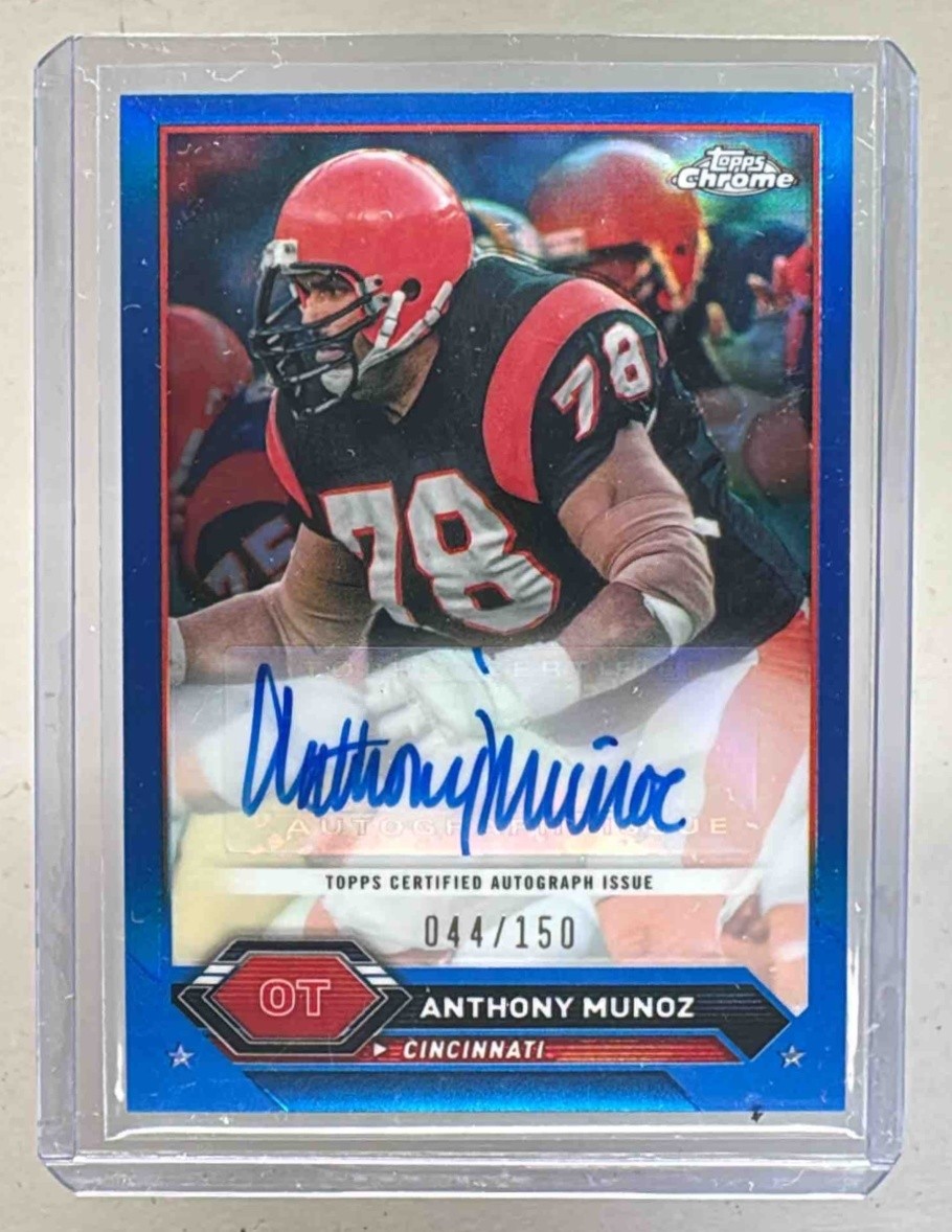 Anthony Munoz 2023 Topps Composite Chrome #TCA-AMU Blue Auto /150