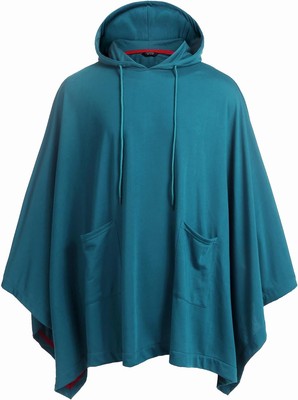 Unisex Casual Hooded Poncho Cape Cloak Fashion Coat Hoodie Pullover with Pocket