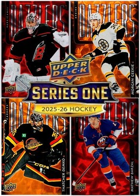 2025-26 Upper Deck Series 1 Dazzlers Orange & Red Insert Cards U-Pick Singles