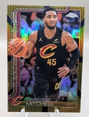 2025-26 Topps Chrome Donovan Mitchell Gold Basketball Refractor #/50 Cavaliers