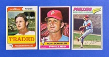 RON SCHUELER 1974 Topps Traded #544T, 1976 Topps #586, and 1977 Topps #337