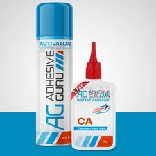 Adhesive Guru CA Glue with Activator (1.7 oz - 6.76 fl oz) - Premium Cyanoacr...