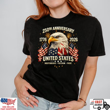250th Anniversary USA Shirt, Patriotic Eagle Tee, 1776-2026 America Freedom Tee